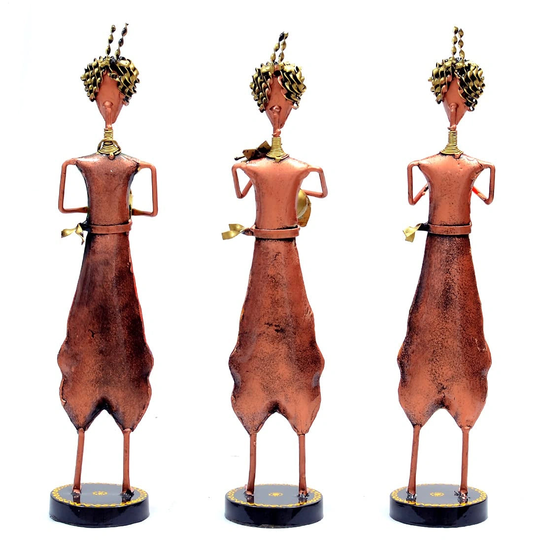 Wrought Iron Hand Painted Musician Showpieces Figurine Statue for Home Decor (Set of 3) (16 Inches) - ArtyCraftz.com