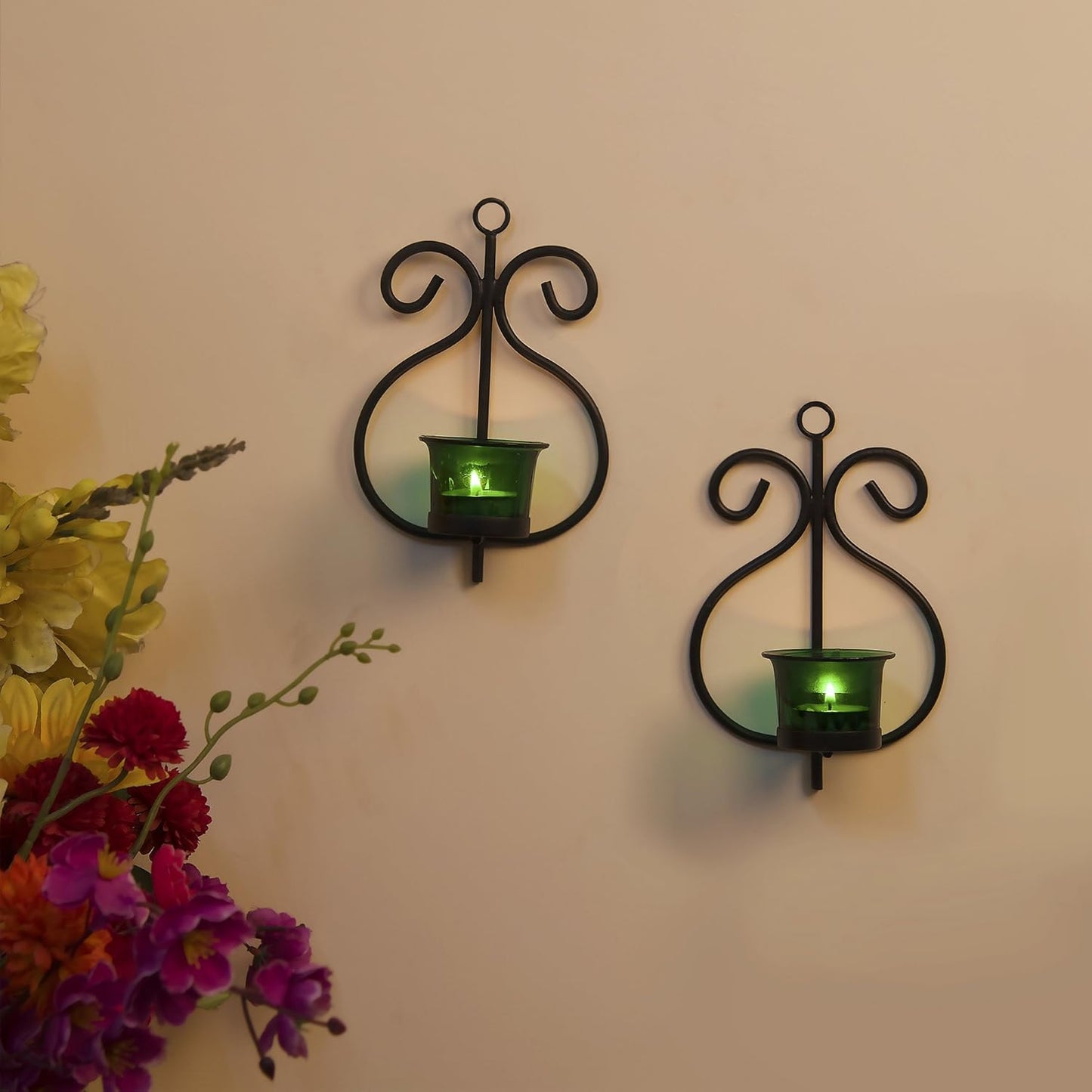 Wrought Iron Wall Sconce Candle Holder