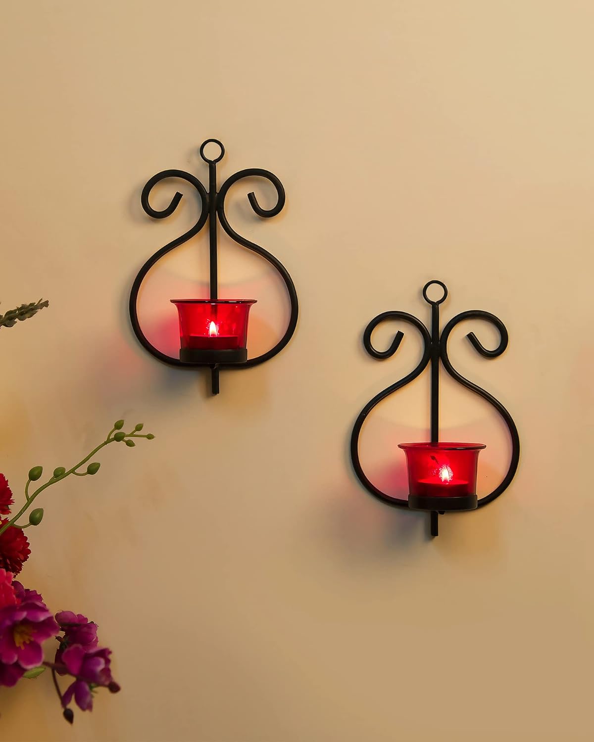 Wrought Iron Wall Sconce Candle Holder