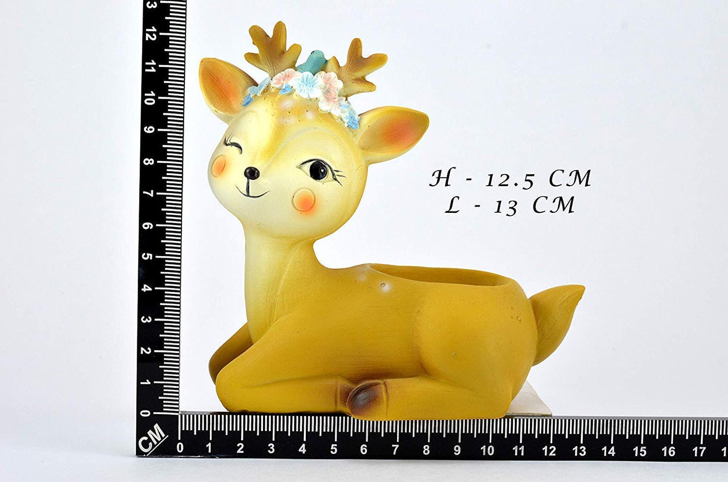 Yellow Resin Deer Planters-ArtyCraftz.com