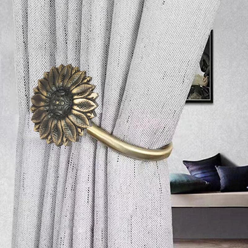 Zinc Sunflower Curtain Holder-ArtyCraftz.com
