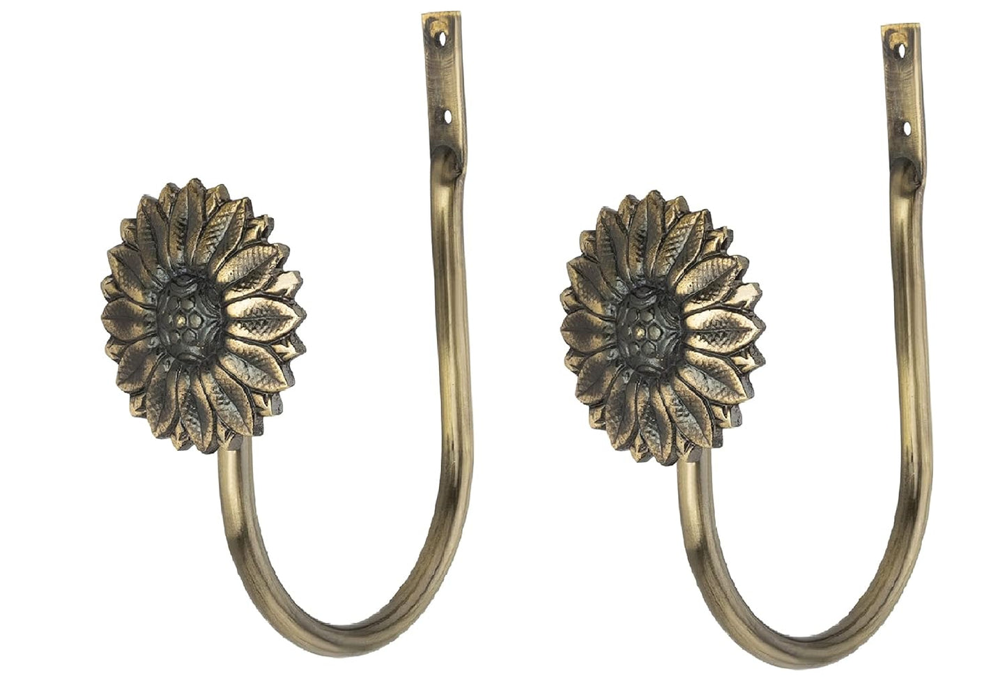Zinc Sunflower Curtain Holder-ArtyCraftz.com