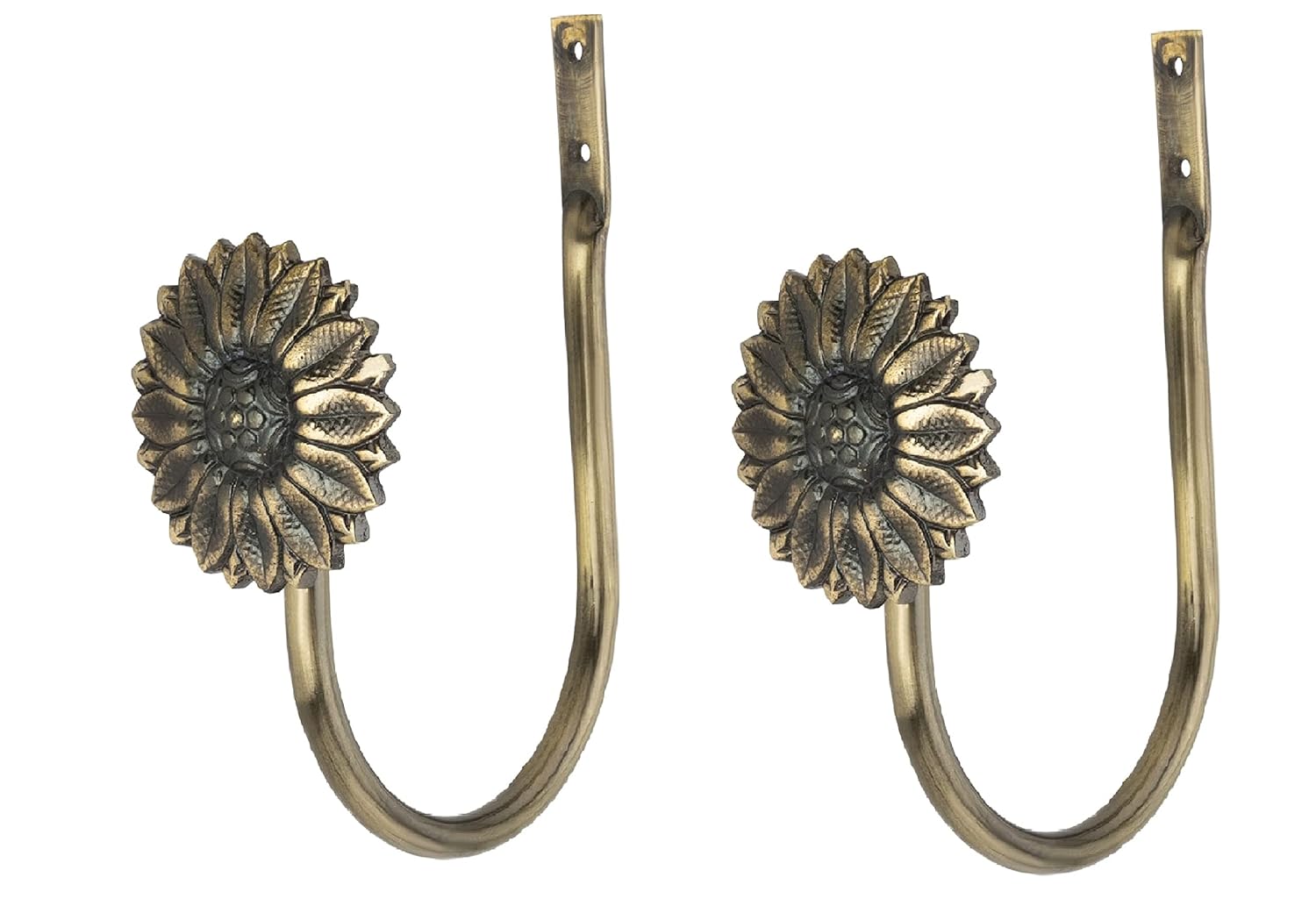 Zinc Sunflower Curtain Holder-ArtyCraftz.com