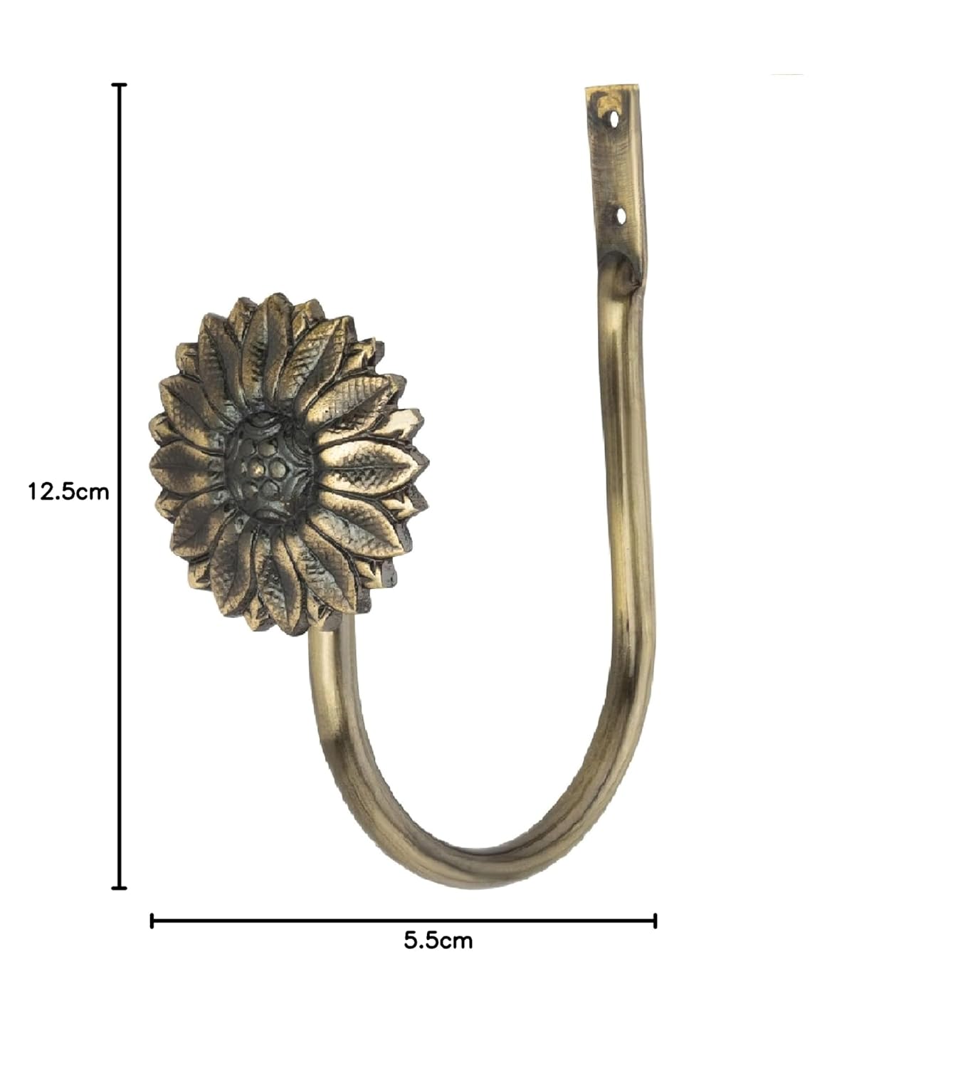 Zinc Sunflower Curtain Holder-ArtyCraftz.com
