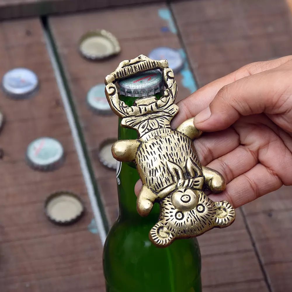 Adorable Brass Teddy Bear Bottle Opener - ArtyCraftz
