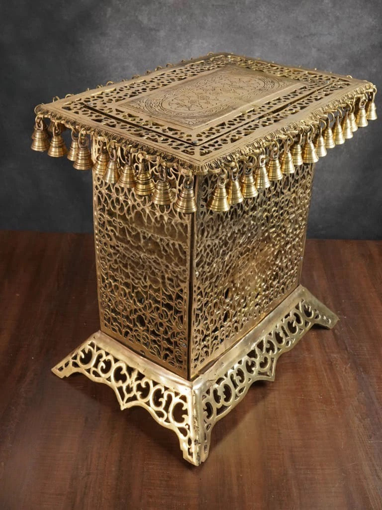 20 Inches Brass Rectangular Chowki