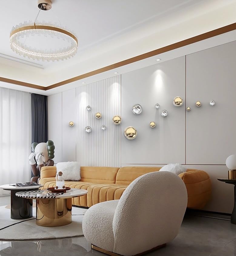 Aluminium Electroplated 10 Luxury Metal Ball Design Wall Art - ArtyCraftz