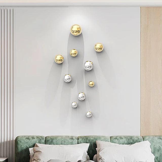 Aluminium Electroplated 10 Luxury Metal Ball Design Wall Art - ArtyCraftz