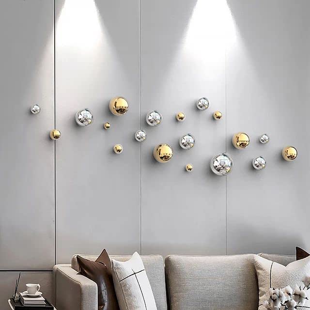 Aluminium Electroplated 10 Luxury Metal Ball Design Wall Art - ArtyCraftz