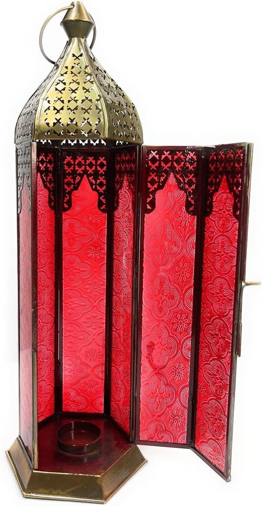 Arabic Design Embossed Glass Moroccan T Light Candle Holder - ArtyCraftz