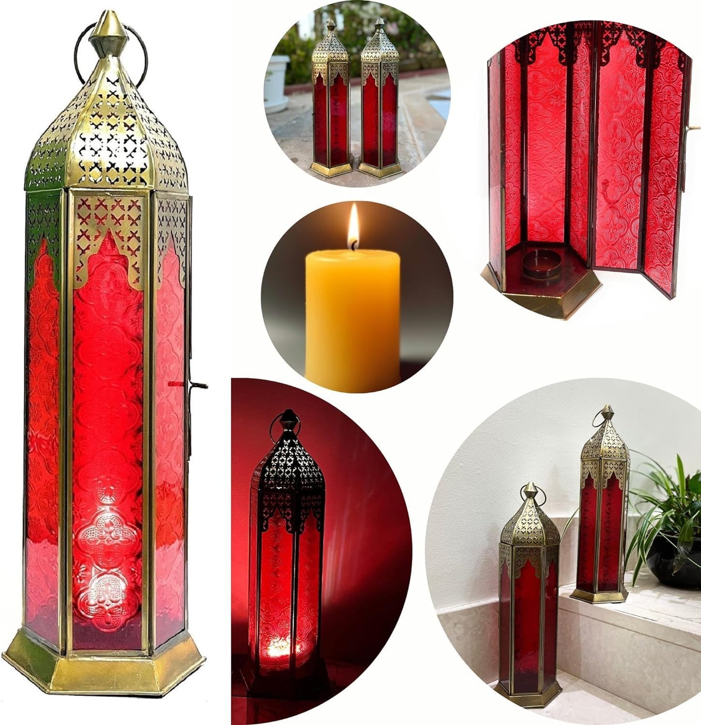 Arabic Design Embossed Glass Moroccan T Light Candle Holder - ArtyCraftz