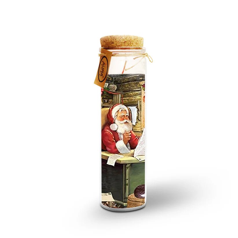 AuraDecor Unscented Christmas Santa ReadBook Jar Candle - ArtyCraftz