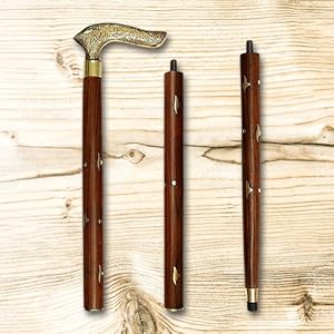 Handmade Wooden Folding Walking Stick - 36 Inches