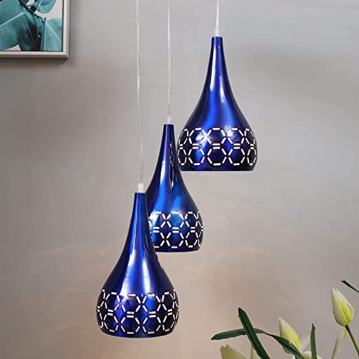 Blue Metal Dome Cluter Hanging Lamp - ArtyCraftz