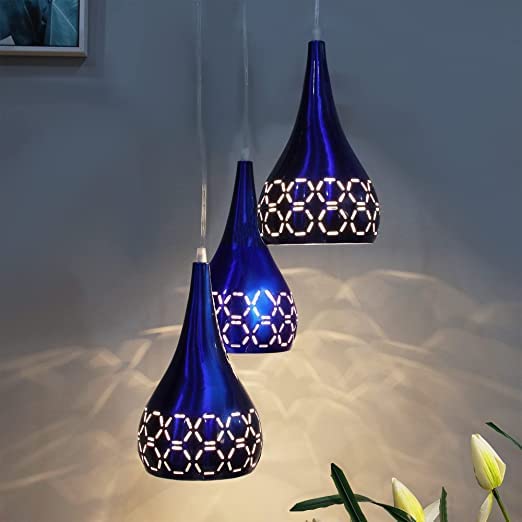 Blue Metal Dome Cluter Hanging Lamp - ArtyCraftz