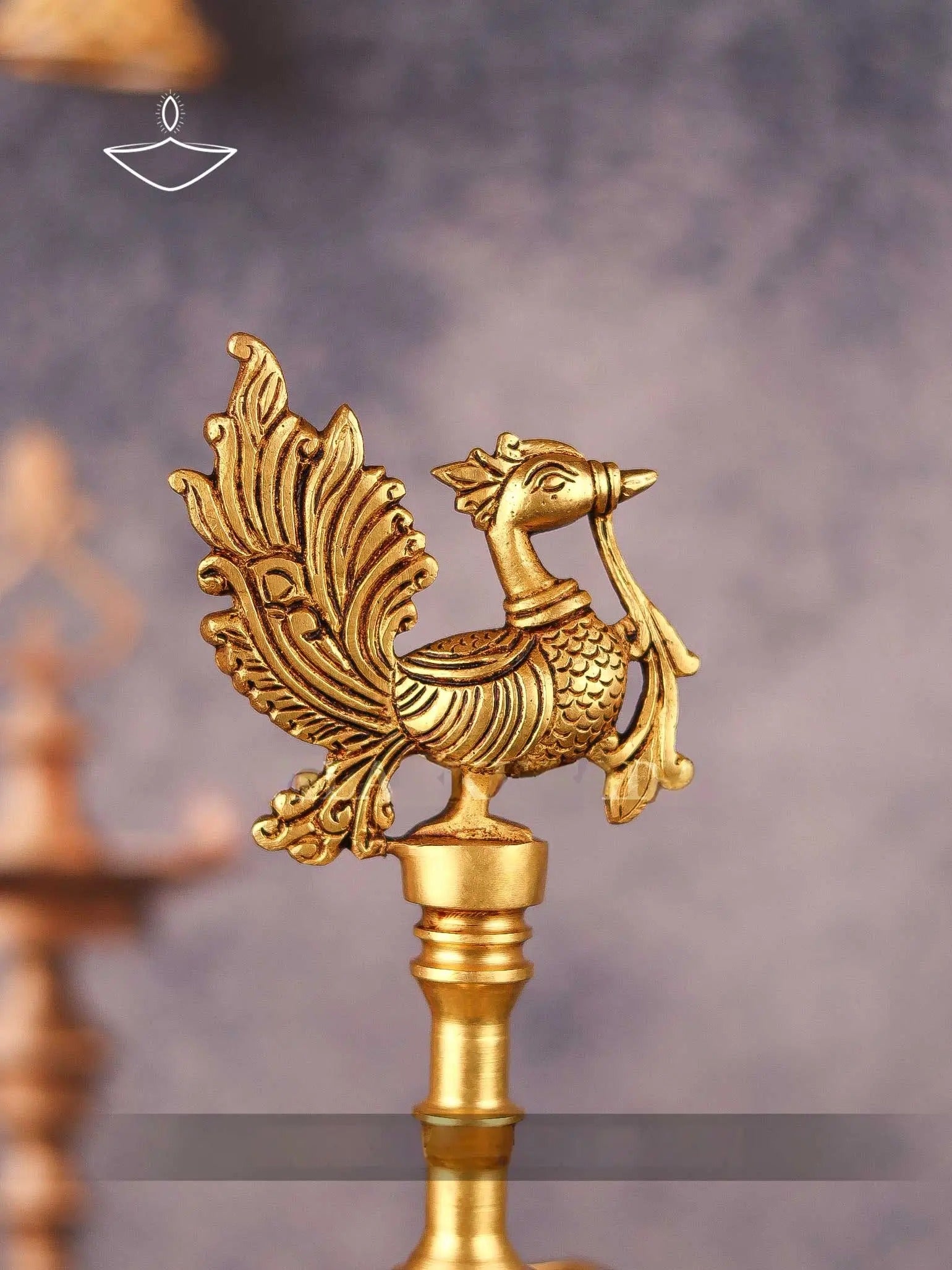 Brass Annanpakshi Vilakku with Multi Layer Bells - ArtyCraftz