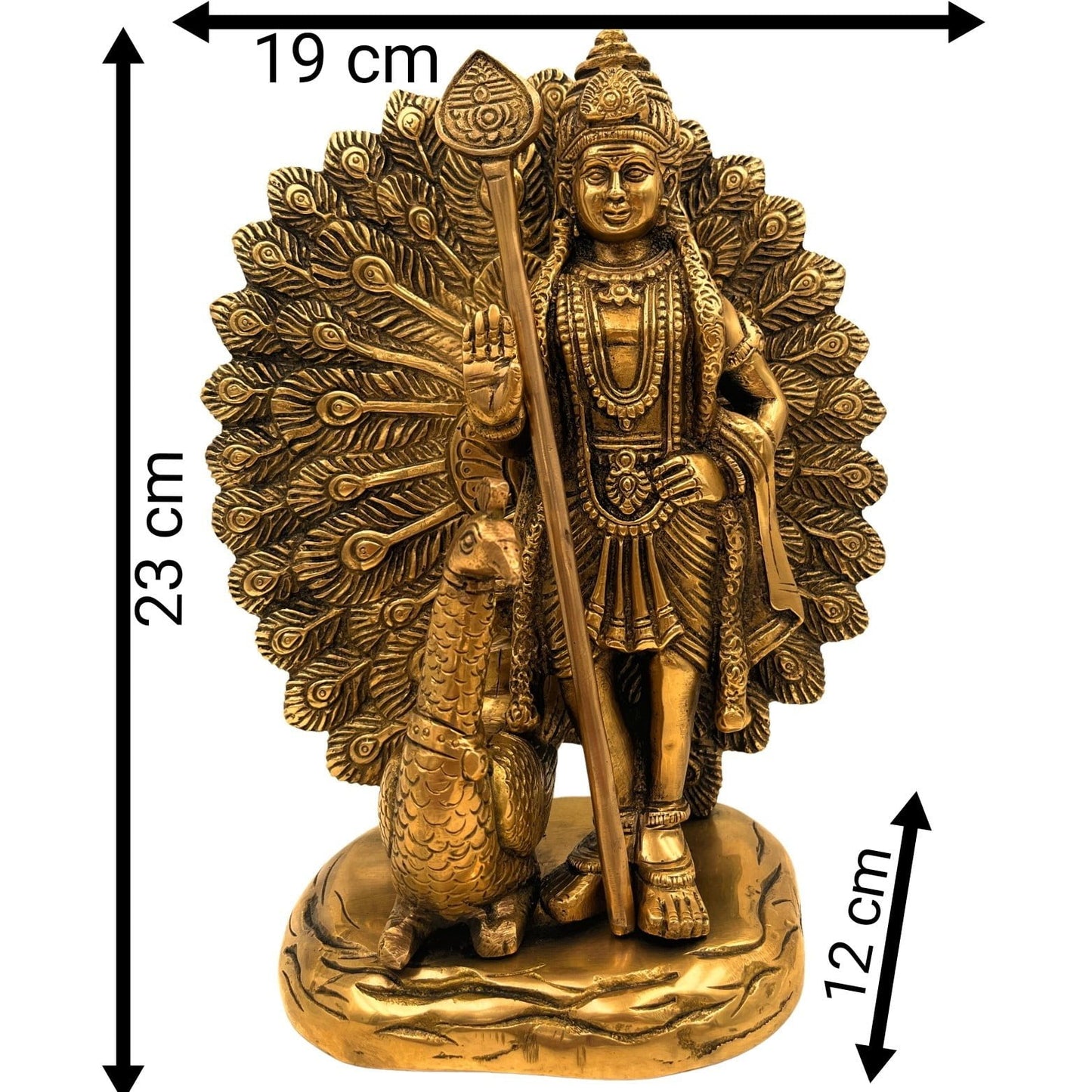 Brass Balamurugan with Peacock Statue - ArtyCraftz