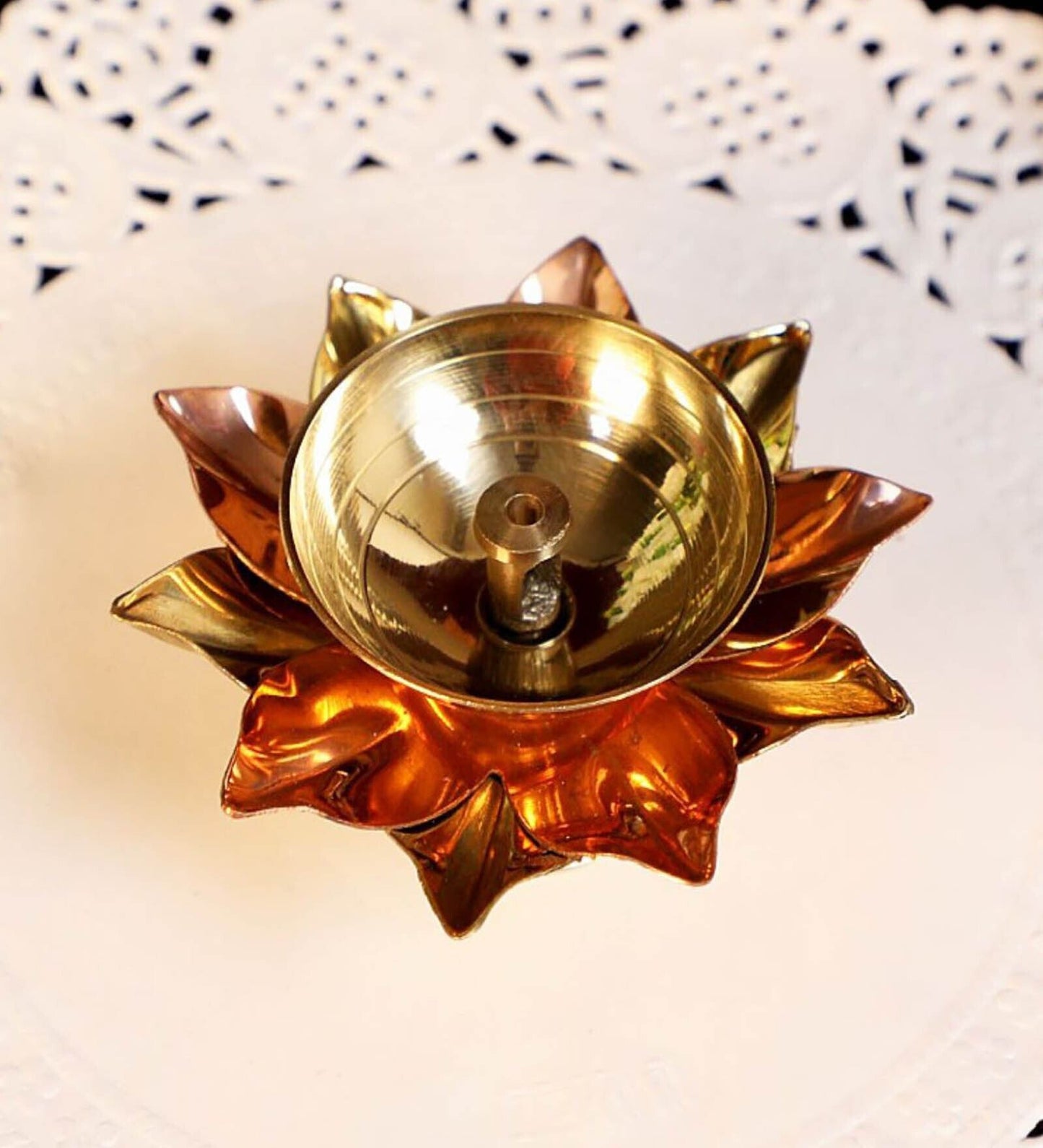 Brass Copper Lotus Flower Petals Kamal Shape Metal Diya