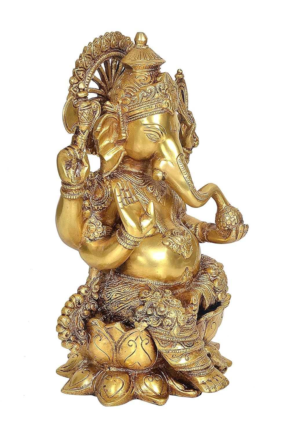 Brass Ganesha idol gift item- ArtyCraftz