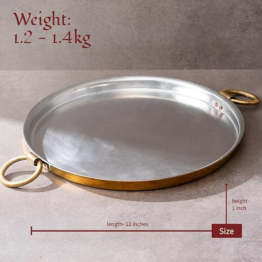 Brass Dosa Tawa Naturally Non - Stick Tava & Uses Less Oil - ArtyCraftz