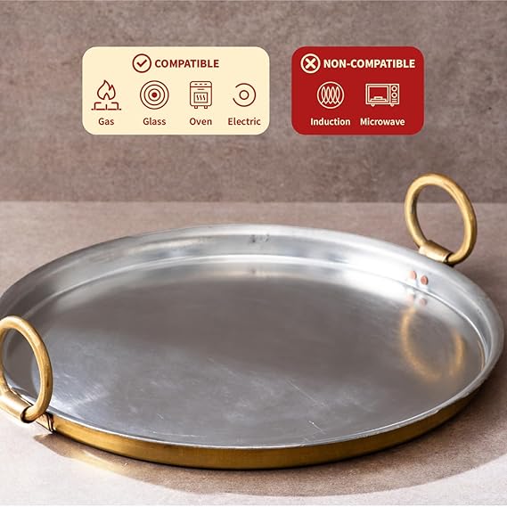 Brass Dosa Tawa Naturally Non - Stick Tava & Uses Less Oil - ArtyCraftz