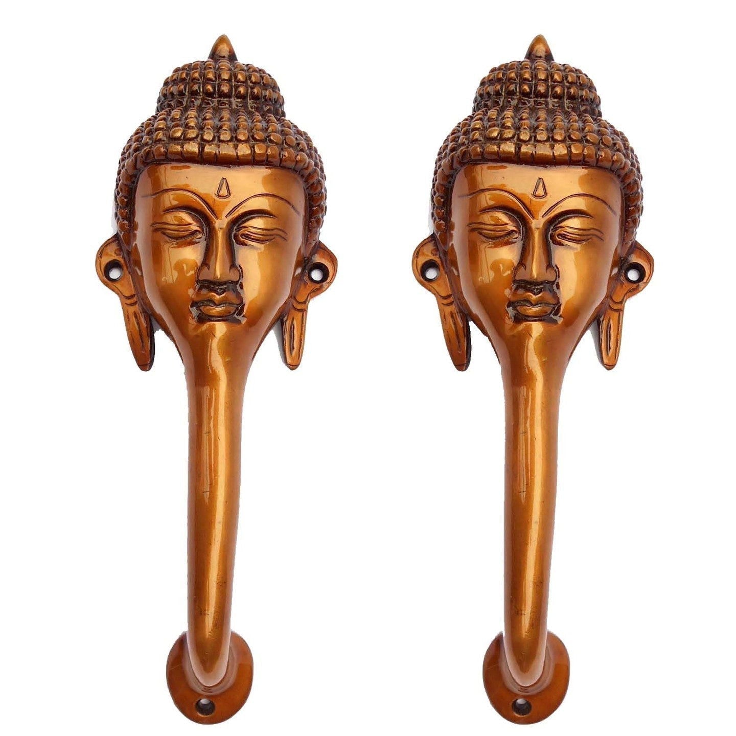 Brass Gautam Buddha Copper Color Door Handle - ArtyCraftz