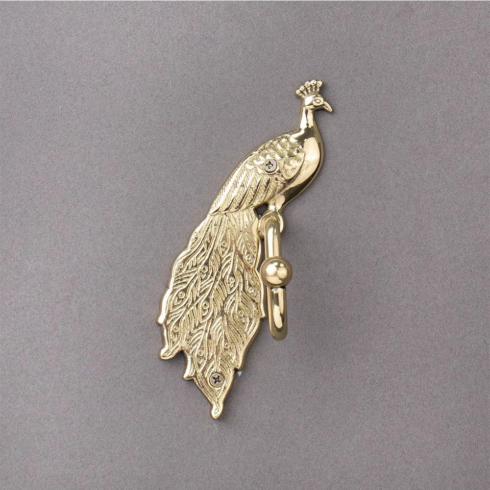 Brass Golden Peacock Wall Hook - ArtyCraftz