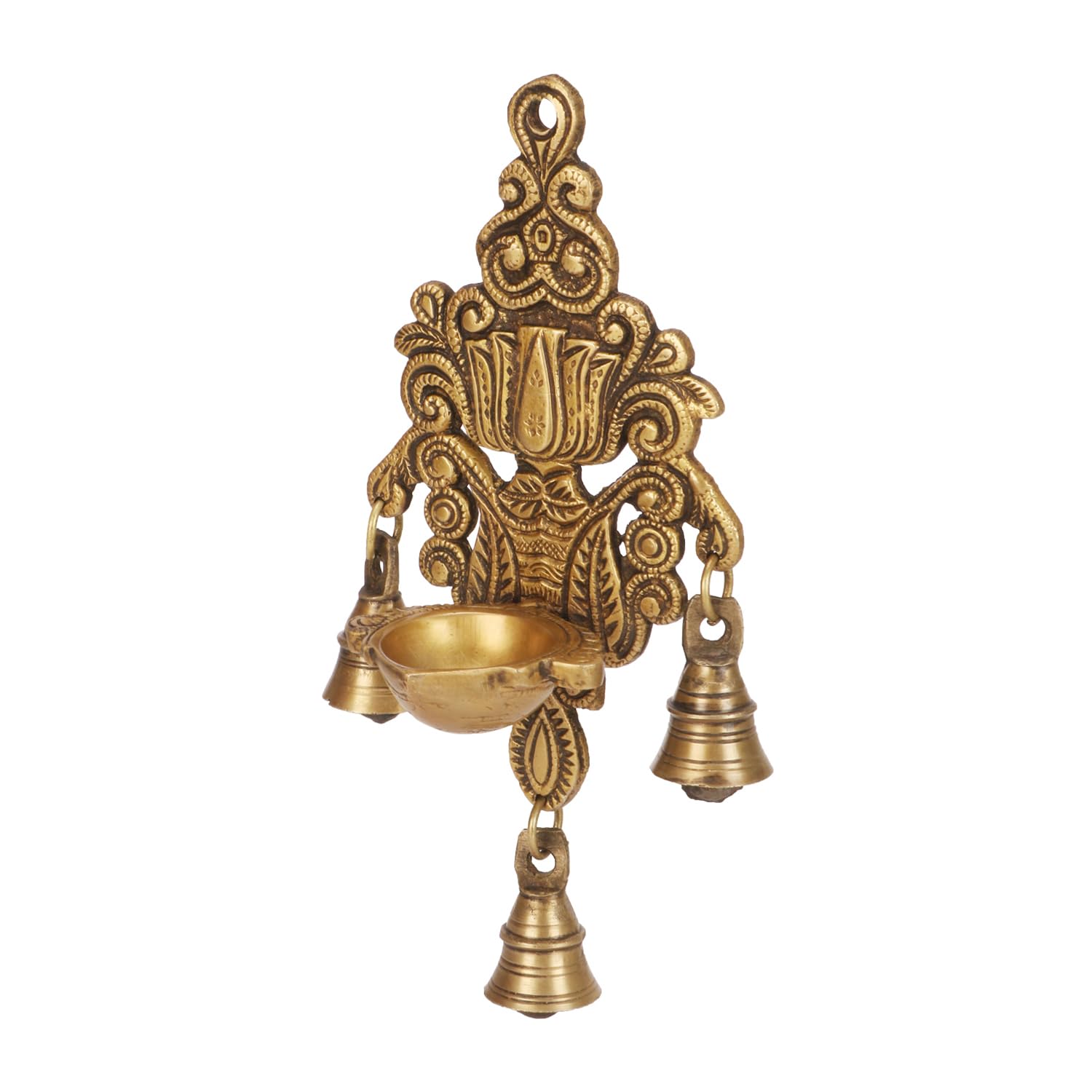 Brass Lotus Single Wick Hanging Lamp - ArtyCraftz