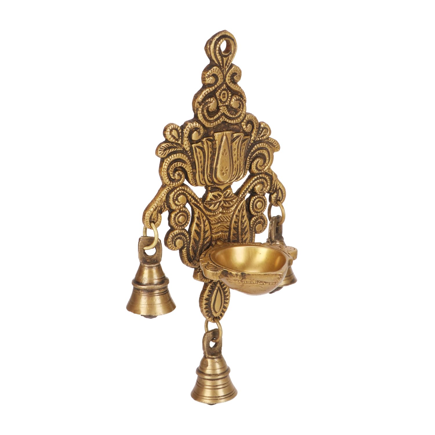 Brass Lotus Single Wick Hanging Lamp - ArtyCraftz