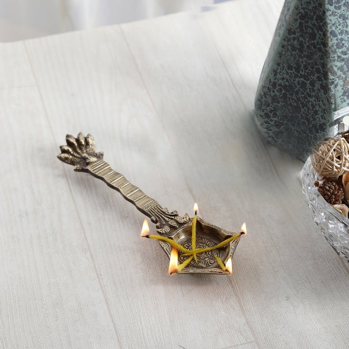 Brass Panchmukhi Nag Head Pooja lamp - ArtyCraftz