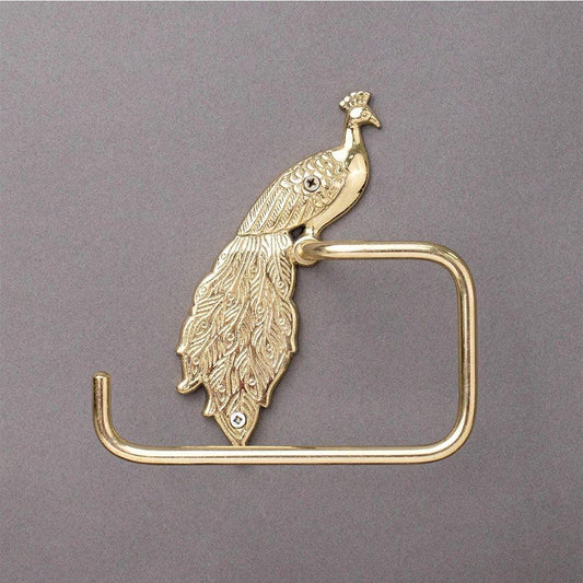 Brass Peacock Design Toilet Paper Holder - ArtyCraftz