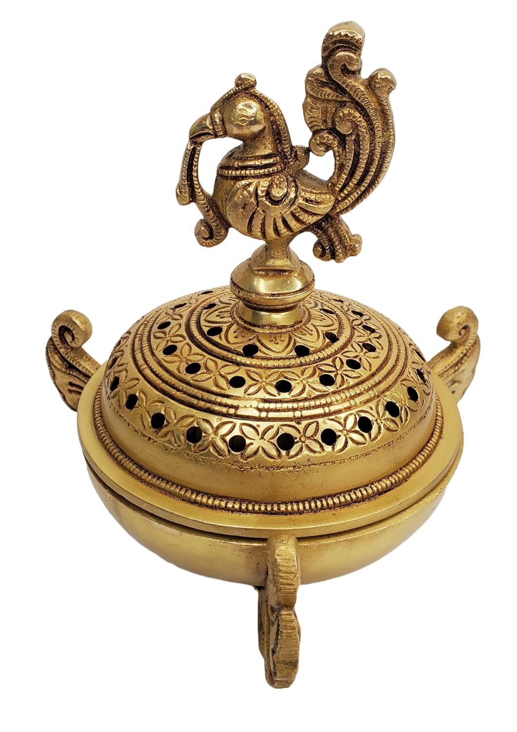 Brass Peacock Dhoop Incense stick Burner Holder - ArtyCraftz