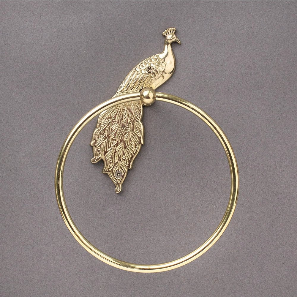 Brass Peacock Towel Hanger - ArtyCraftz