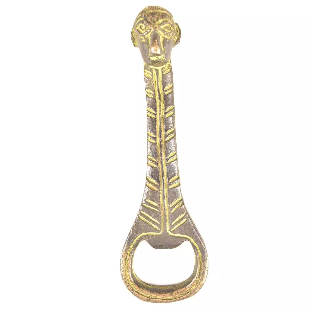 Brass Tribal Face with Patina Bottle Opener - ArtyCraftz