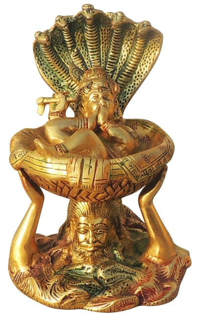 Brass Vasudev Carrying Baby Krishna Statue - ArtyCraftz