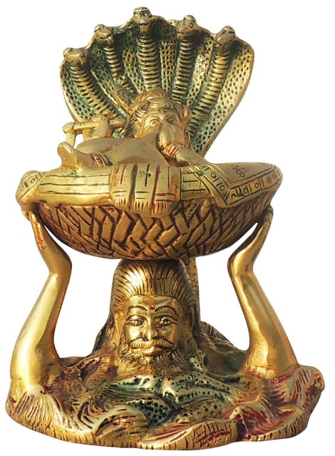 Brass Vasudev Carrying Baby Krishna Statue - ArtyCraftz