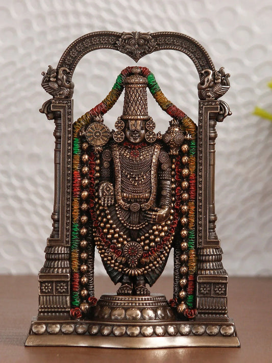 Brown Polyresin Lord Tirupati Balaji Idol - ArtyCraftz