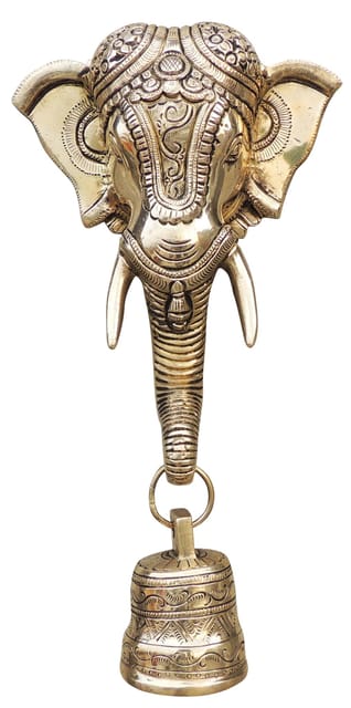 Brass Ganesha Wall Hanging with Bell