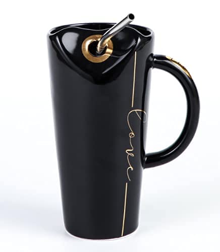 Ceramic Heart Shaped Mug Cup with Sipper - ArtyCraftz