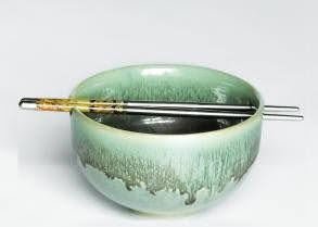 Ceramic Noodle Bowl Green Color - ArtyCraftz
