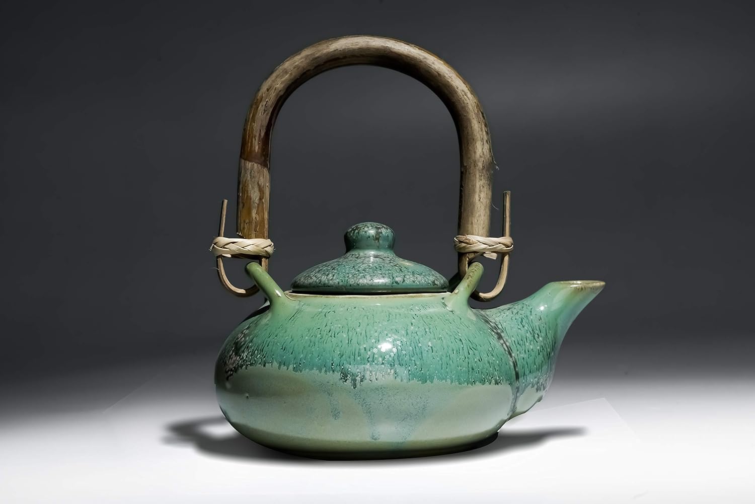 Ceramic Tableware Serving Tea/Coffee Set Sugar Pot Tea Pot & Milk Pot (620ml Green) - ArtyCraftz