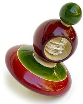 Channapatna Self Winding Pull String Wooden Playing Tops - ArtyCraftz