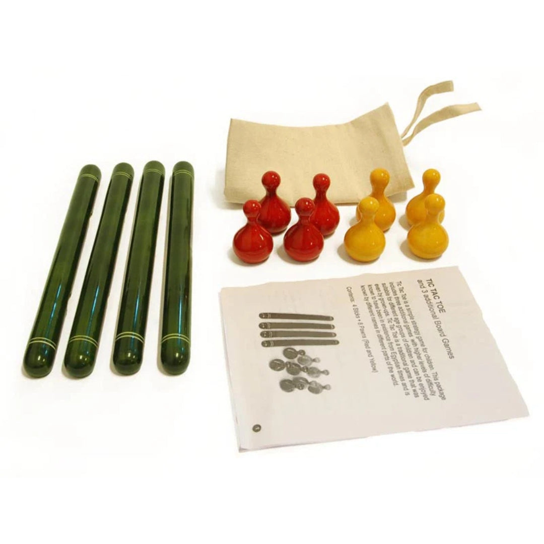 Channnapatna Wooden Tic-Tac-Toe Game – Traditional Handmade Strategy Game