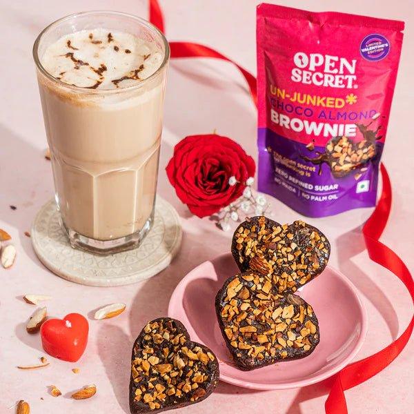 Choco Almond Heart - Shaped Brownies Valentine Gift Hamper - ArtyCraftz