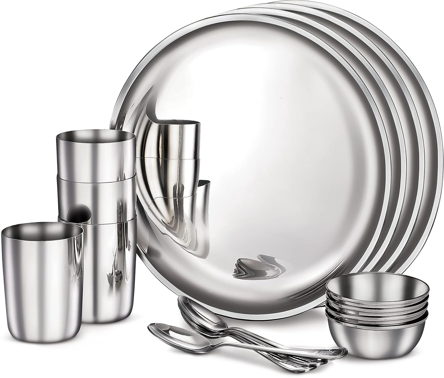 Classic Stainless Steel Dinner Set, Set of 16 Pieces - ArtyCraftz