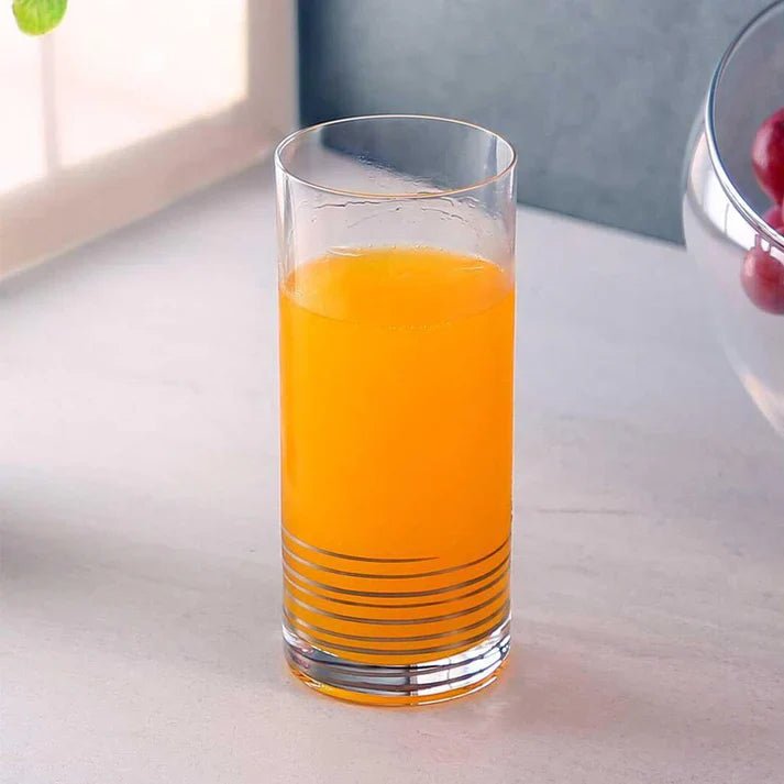 Crystal Barline Water and Juice Drinking Glass Set - ArtyCraftz