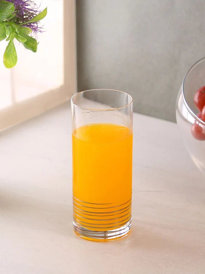 Crystal Barline Water and Juice Drinking Glass Set - ArtyCraftz