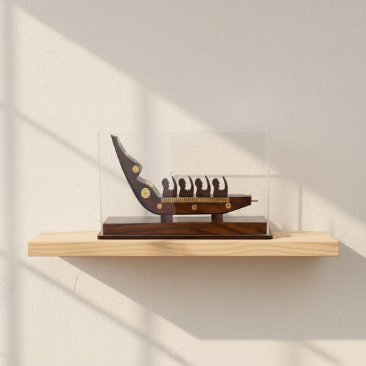  Kerala Snake Boat Decorative Showpiece with Display Case-ArtyCraftz.com