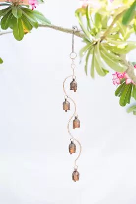 Decorative Antique Kutch Copper Coated 5 Bell Climber Hanging - ArtyCraftz