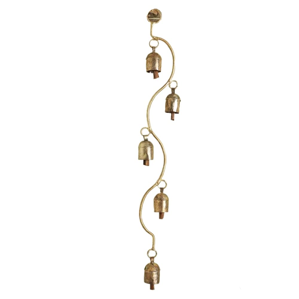 Decorative Antique Kutch Copper Coated 5 Bell Climber Hanging - ArtyCraftz